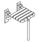 HEWI Klappsitz 801 345x408mm, mit Bodenstütze, felsgrau