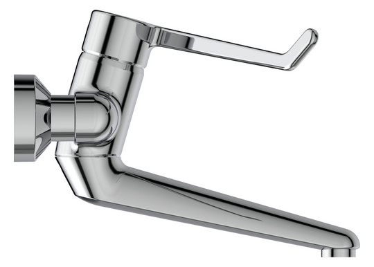 Ideal-Standard Wand-Waschtischsicherheits-Einhebelmischer CeraPlus Ausladung 200 mm, AP, absperrbare S-Anschlüsse, verchromt