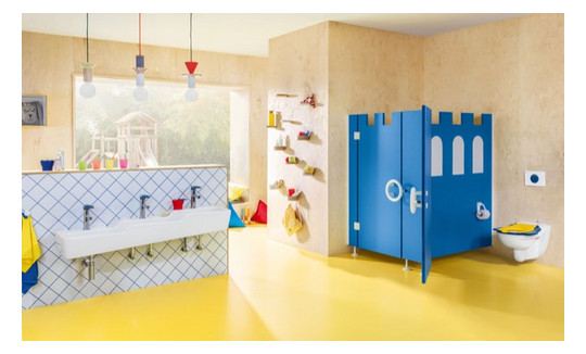 V&B WC-Sitz O.Novo Kids ohne Deckel, für Kinder, Scharniere Edelstahl, Ocean Blue/Sunshine Yellow