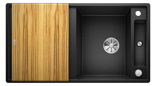 Blanco Spüle AXIA III 5 S SILGRANIT 91,5 x 51 cm, anthrazit, reversibel, mit Holzschneidbrett