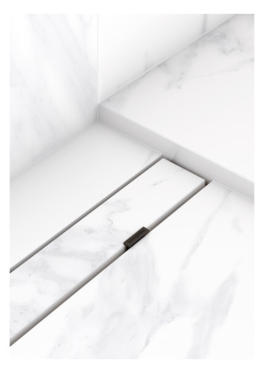 hansgrohe RainDrain Rock Duschrinne 700 mm, Fertigset, kürzbar und befliesbar