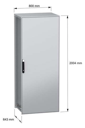 Standschrank ST IP55 B800xH2000xT600mm pulverbesch RAL7035 Koppelbar