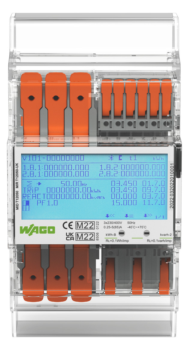 Drehstromzähler Vierleit elektr digi 65A geeicht B 5A RS-485 184-276V/N-L S0