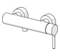 HANSA Brause-Einhebelmischer HANSAVANTIS Style AP, Pinhebel, Wandmontage, chrom