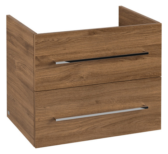 V&B Waschtisch-Unterschrank Avento 63x51,4x48,4cm, 2 Auszüge, wandhängend, Griff Chrome Glanz, Kansas Oak