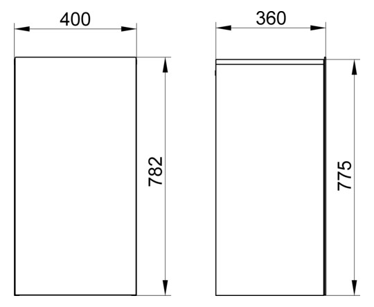 KEUCO Mittelschrank Stageline 40x78,2x36cm, 1-türig, Anschlag links, Lack Inox Seidenmatt, Glas Inox satiniert
