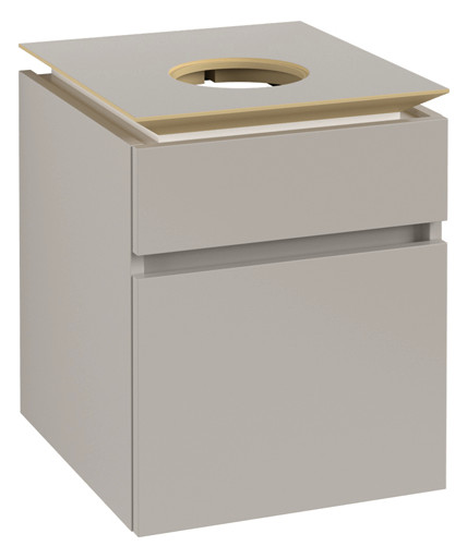 V&B Waschtischunterschrank Legato 45x55x50cm, Waschtisch mittig, Soft Grey