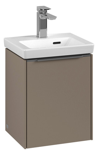 V&B Waschtisch-Unterschrank Subway 3.0 35,1x42,9x30,9cm, Schanier rechts/Griff Aluminium glänzend, taupe