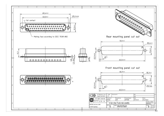 HART D-SUB ISOLIERKÖRPER F.  09670375601 