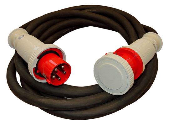 CEE-Verlängerung 10m 5x35qmm 125A sw IP67 Gummi