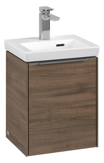 V&B Waschtisch-Unterschrank Subway 3.0 35,1x42,9x30,9cm, Schanier rechts/Griff Aluminium glänzend, arizona oak