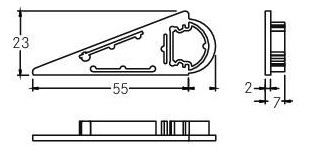 Endkappe alu Kst L23mm B55mm H7mm Endkappe alu Kst L23mm B55mm H7mm