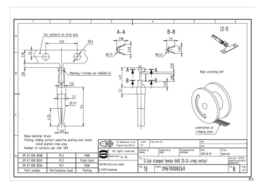 HART D-SUB BUCHSENKONTAKT    09670008267 