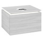 V&B Waschtischunterschrank Legato 60x38x50cm, Waschtisch mittig, mit LED-Beleuchtung, White Wood