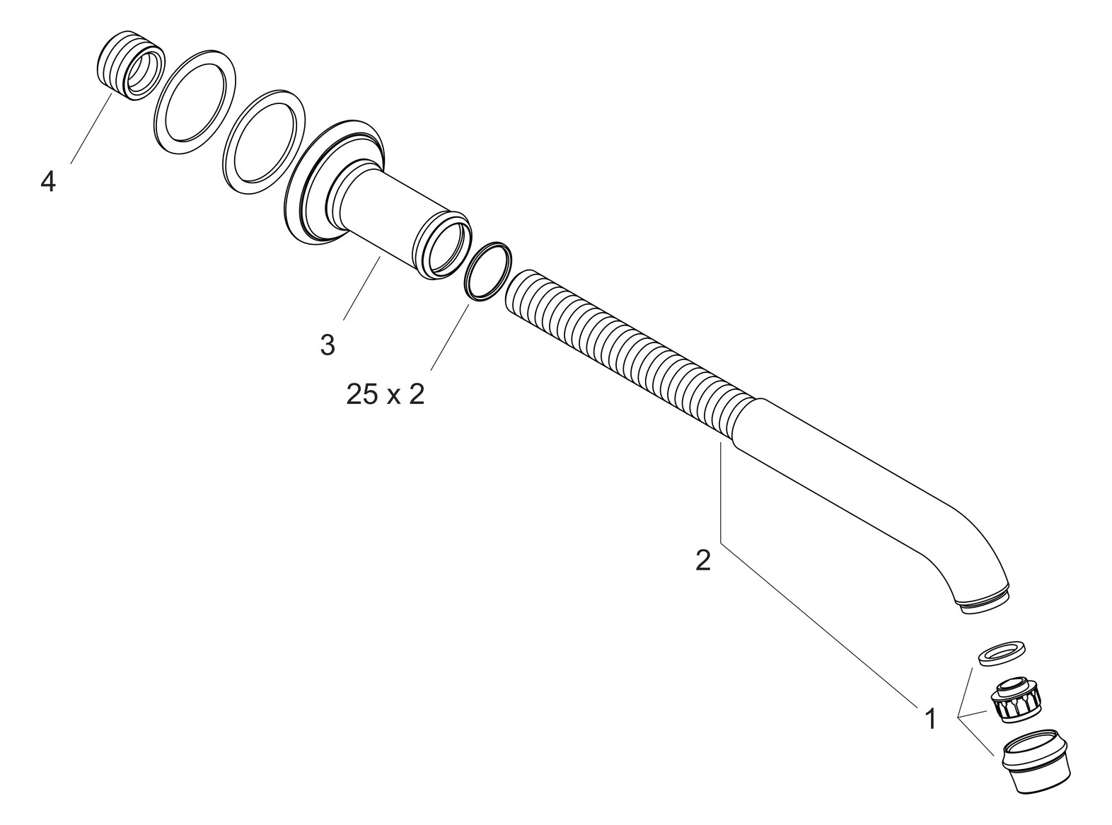 hansgrohe Wanneneinlauf Axor Montreux Ausladung 166-220mm, brushed nickel