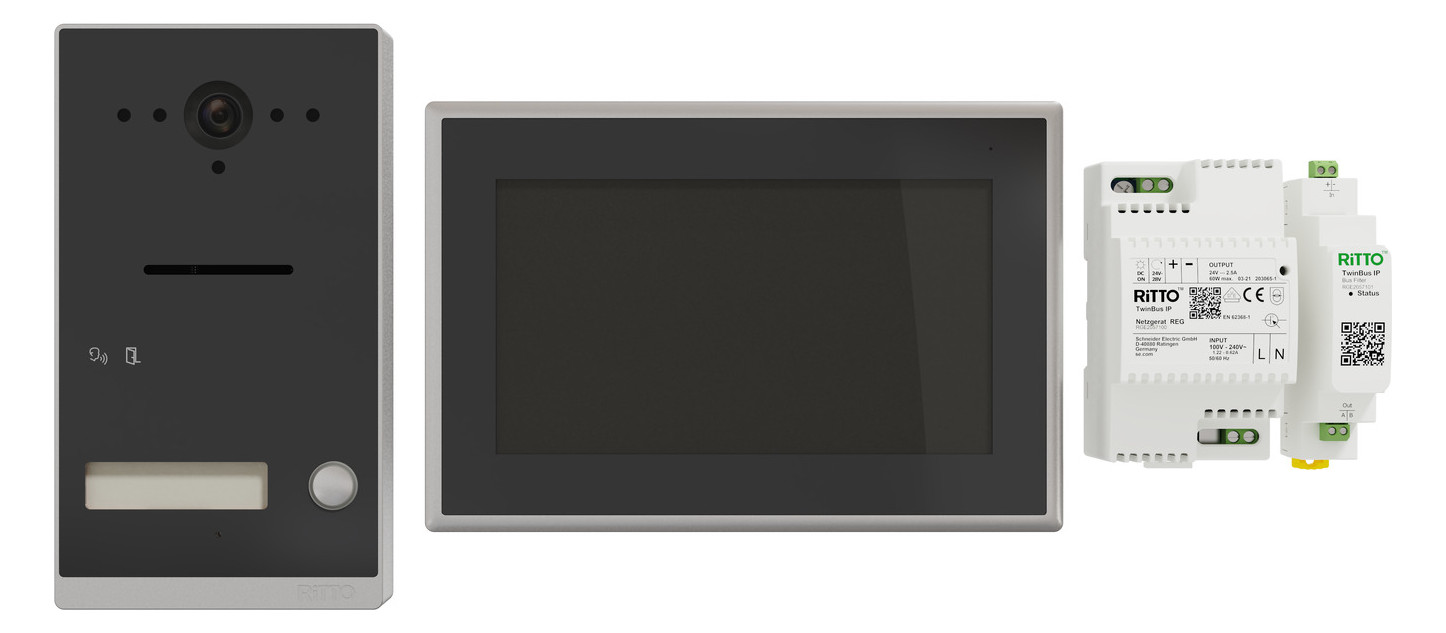 Video-Türsprechset 2Draht 1xTeiln AP/AP anthgr sw Aufputz/Aufputz 1LS Video-Türsprechset 2Draht 1xTeiln AP/AP anthgr sw Aufputz/Aufputz 1LS