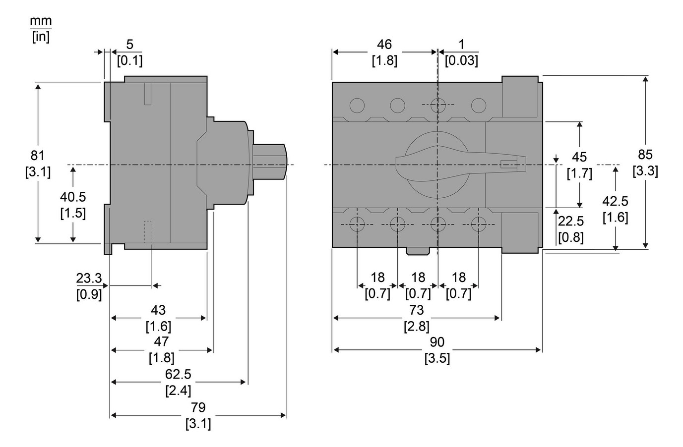 Hauptschalter 80A Compact 3p IP20 Einb Festeinbau