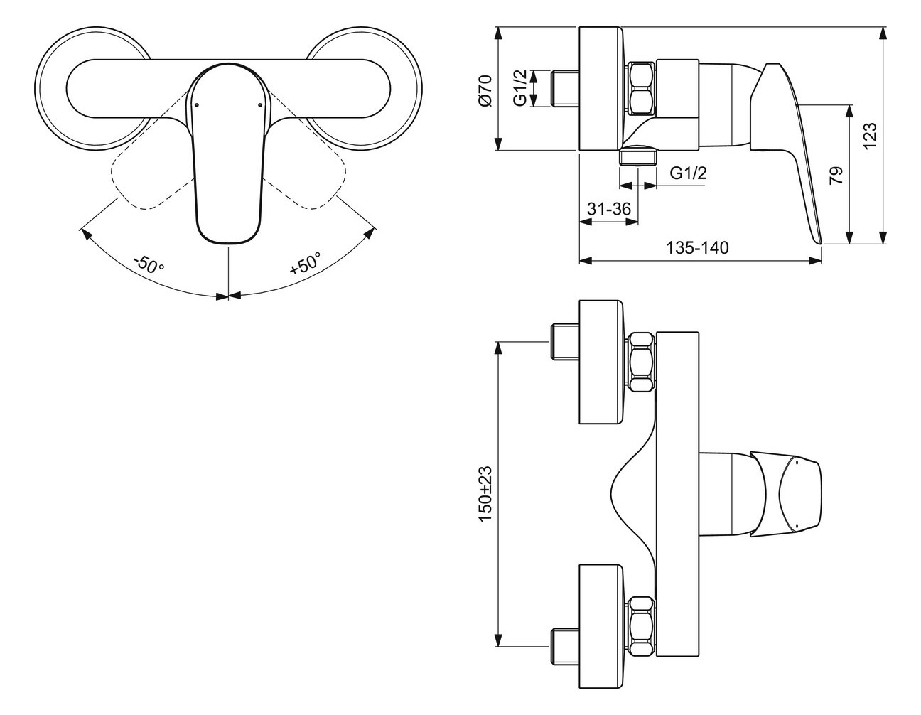 Ideal-Standard Brause-Einhebelmischer CeraFlex AP, chrom Ideal-Standard Brause-Einhebelmischer CeraFlex AP, chrom