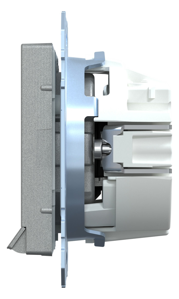 Steckdose 1f alu mt System M UP m.OL m.BS Mit Orientierungslicht IP20