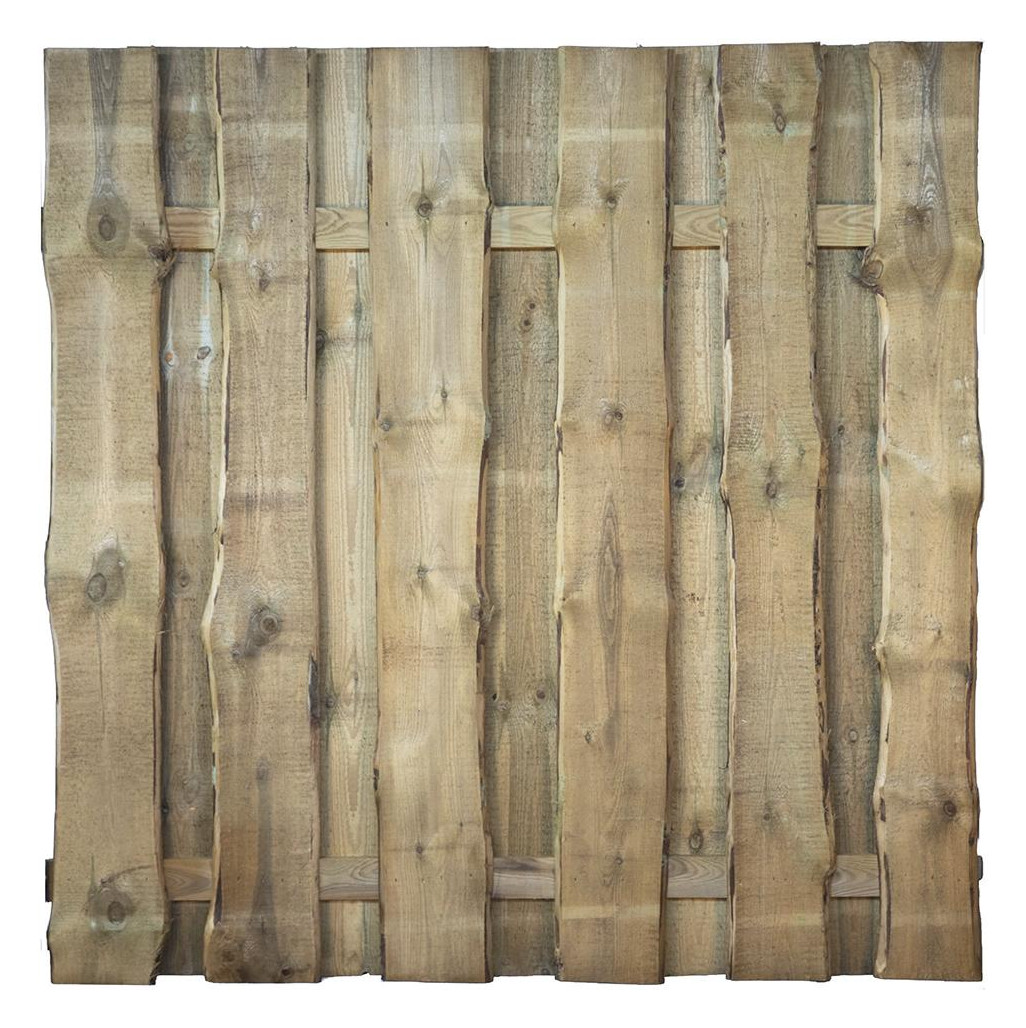 Bild FÜNEN-Serie kdi-grün 180x180cm, mit Baumkante Riegel 30/80 mm, Bretter sägerau, - n.a.-0