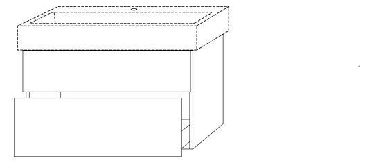 SA Waschtischunterbau mit Auszügen 3way (BP434) 591x750x447 Kaschmir-Matt