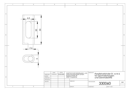 ASW Parallelverbinder M 8, Stahl verzinkt