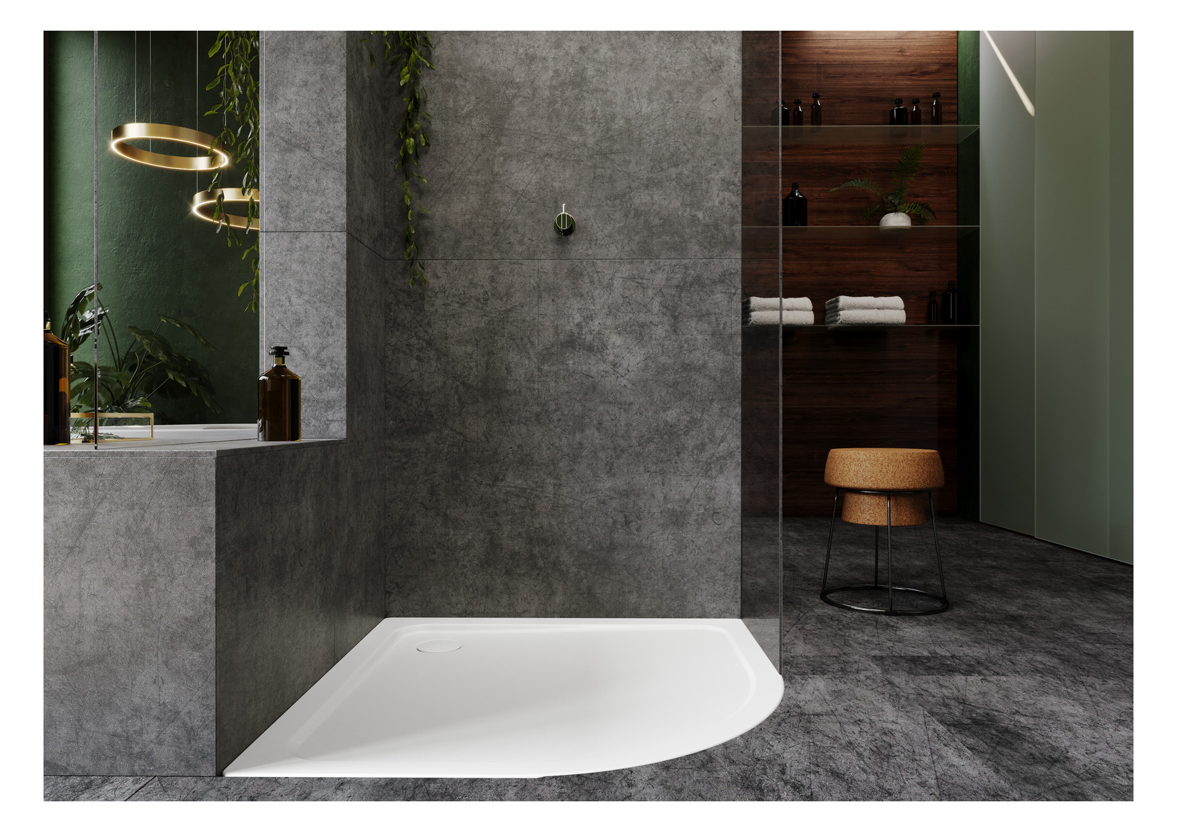 Kaldewei Duschwanne ARRONDO 871-2 90x90x6,5cm, mit Träger, Antislip Perl-Effekt, schwarz