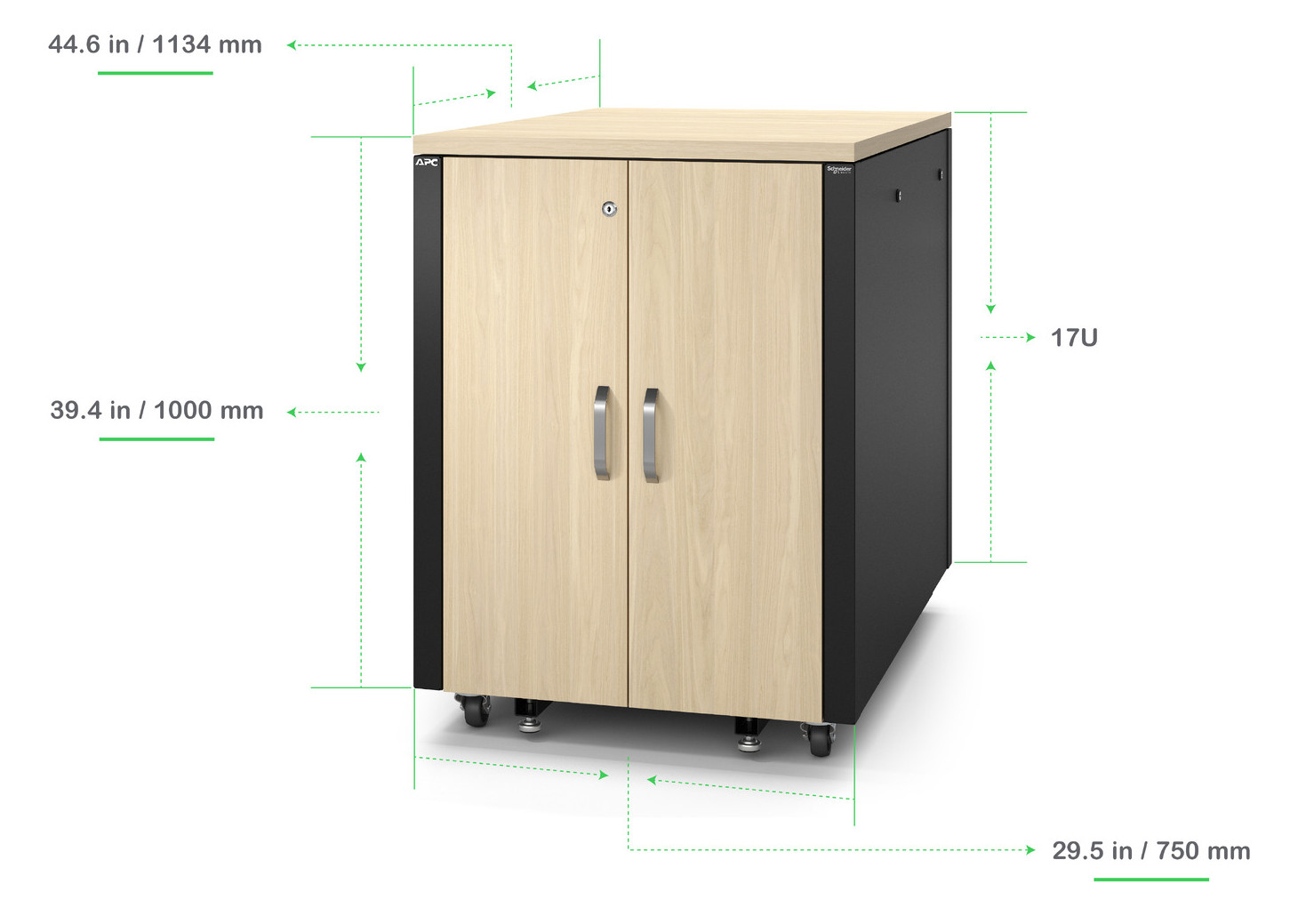 Netzwerkschrank ST 17HE IP2X pulverbesch B750xH1005xT1130,4mm m.Festrahm