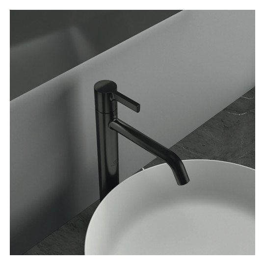 Ideal-Standard Waschtisch-Einhebelmischer Joy Ausladung 170mm, mit verlängertem Sockel, ohne Ablaufgarnitur, magnetic grey