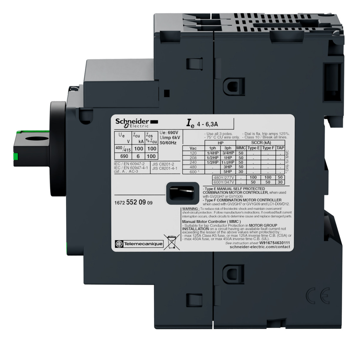 Motorschutzschalter 3p 14A/Iu 690V Einb IP20 Festeinbau magnetisch