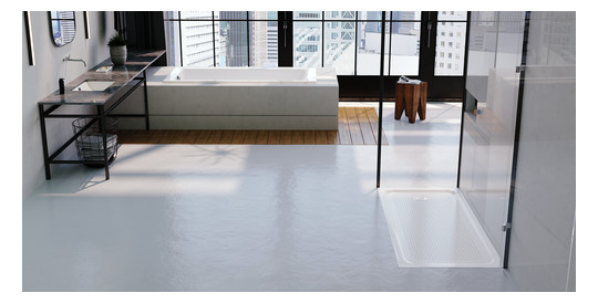 Kaldewei Unterbau-Waschtisch PURO 3161, 90 x 38,5 cm, cool grey 90 Perl-Effekt, mit Überlauf, ohne Hahnloch