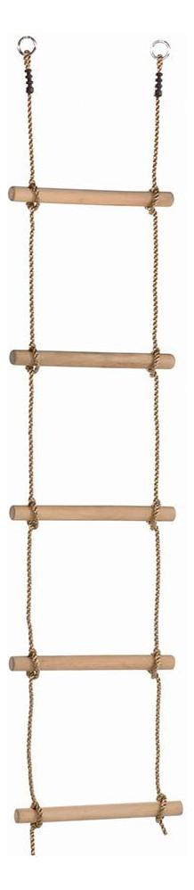 Bild Strickleiter einfach mit 5 Sprossen Hart holz, für Höhen von 210 - 240cm PP-Seil - n.a.-0