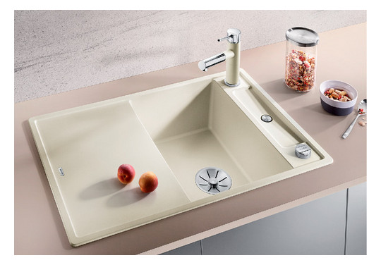 Blanco Spüle Axia III 45 S SILGRANIT 78 x 51 cm, felsgrau, reversibel, mit Holzschneidbrett