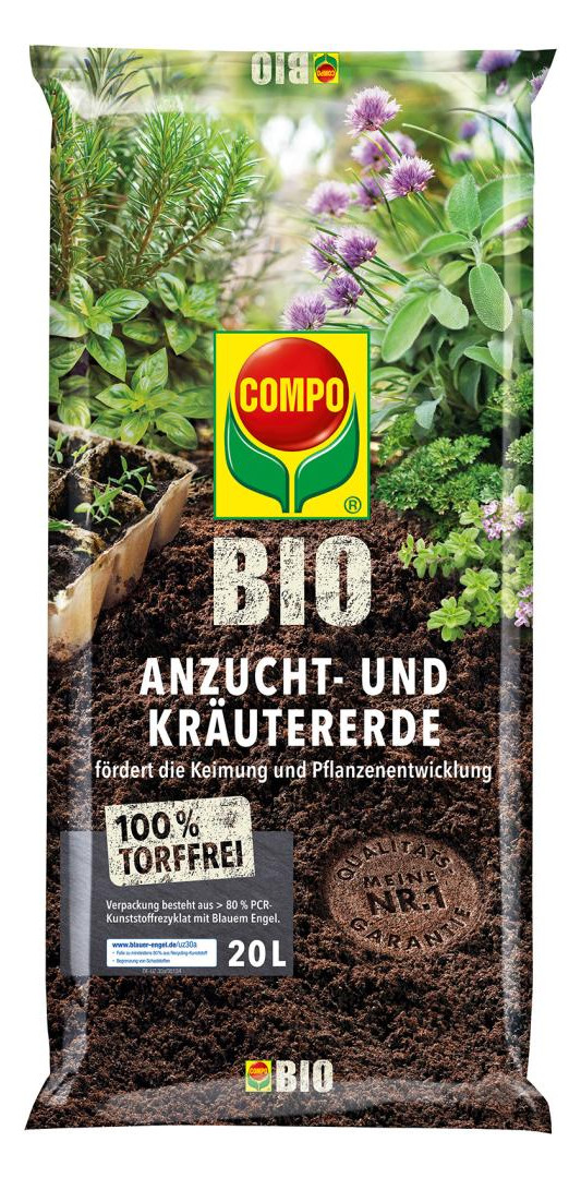 Bild Anzucht- und Kräutererde torffrei 20 L C OMPO BIO - COMPO BIO-0