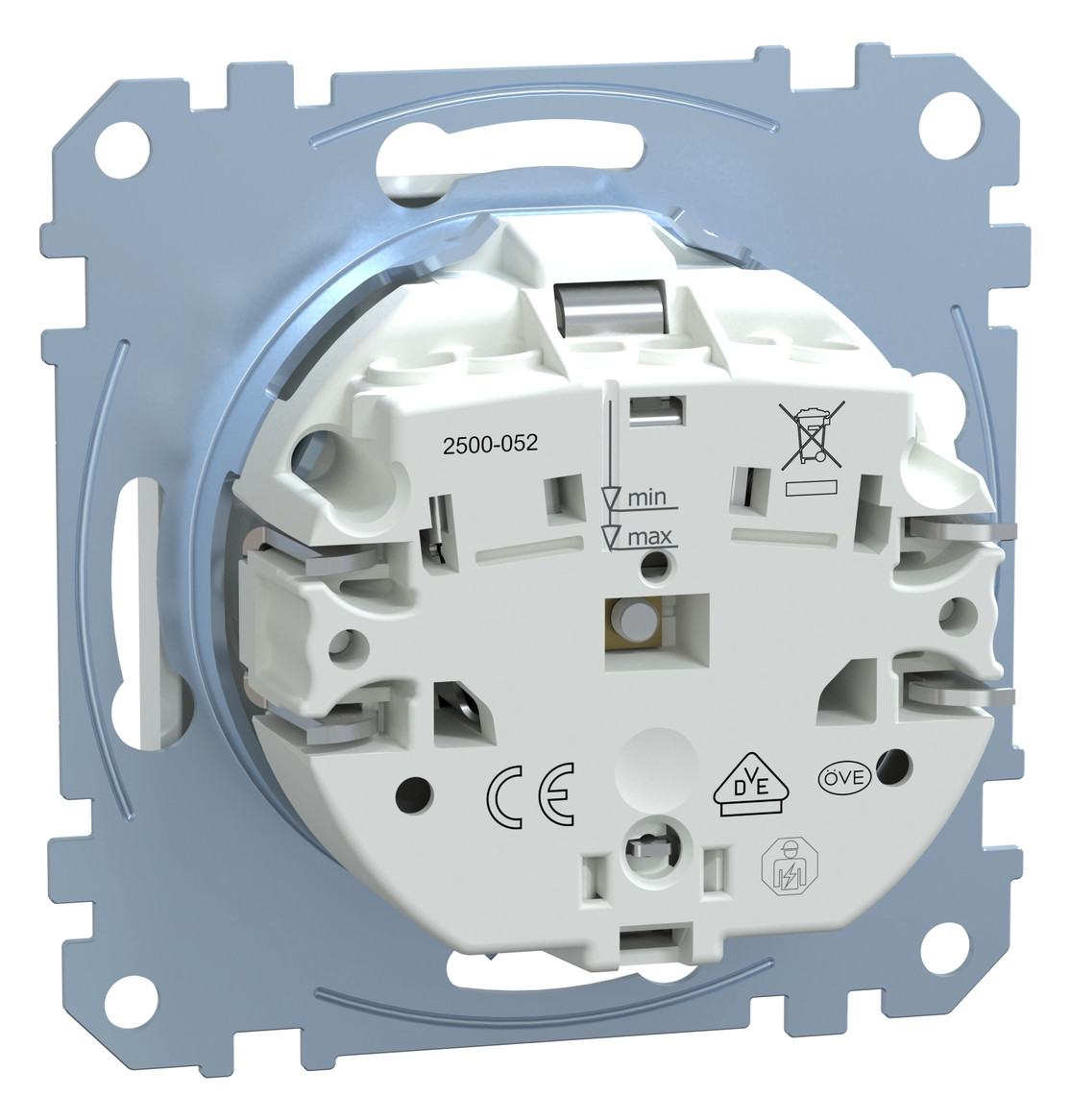 Steckdose 1f akws glz System M UP m.BS IP20 aktivweiß