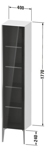 Duravit Hochschrank XViu 40x36x177cm, champagner matt, Glastür rechts, graphit supermatt