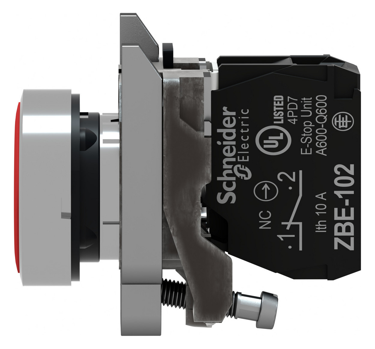 Drucktaster 1f rt rnd Ø22,5mm 1Ö IP66 fl Tastend