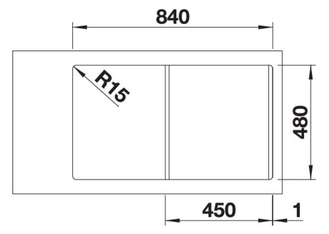 Blanco Spüle LEMIS 45 S-IF 86 x 50 cm, Edelstahl Bürstfinish, reversibel, mit Ablauffernbedienung