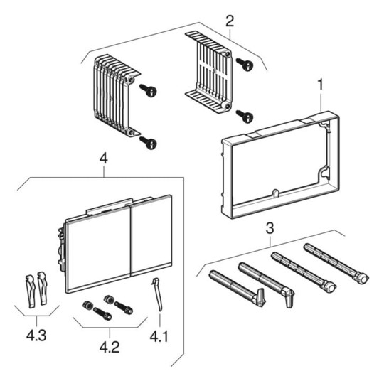 Geberit Abdeckplatte Omega60 Square Taste sandgrau, Glas glänzend, Zinkdruckguss, für 2-Mengen-Spülung