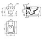 Ideal-Standard Wandtiefspül-WC-Paket i.life A ohne Spülrand, 36x54,5x33,5cm, weiß