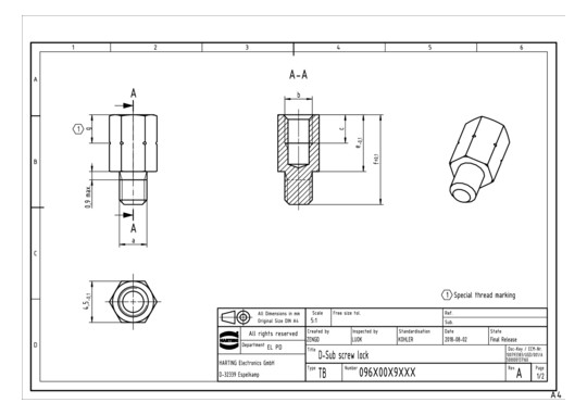 HART HARTING SCHRAUBBOLZEN   09670009974 