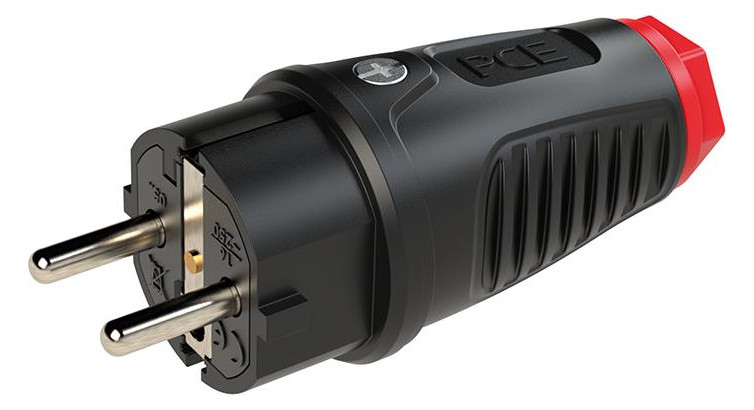 Bild Schutzkontaktstecker IP54 Vollgummi+Erdu ngss. 16A / 250V AC / 3p (2P+E) - PCE-0