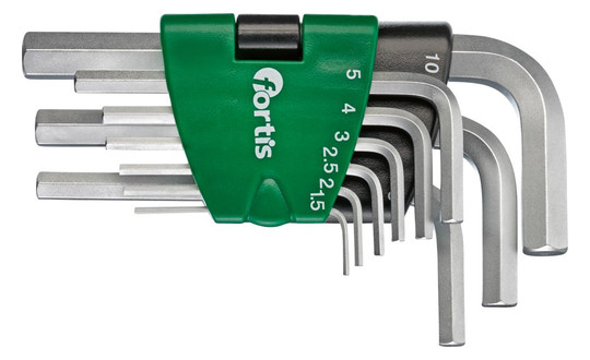fortis-Winkelschraubendreher im Clip - 9-teilig,  1,5-10mm