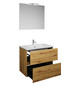 Burgbad Waschtisch-Kombination Rocio mit Spiegel, 80,5 x 200 x 46,5 cm, Eiche Dekor Urban