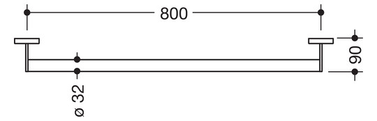 HEWI Haltegriff System 900 Länge 800 mm, pulverbeschichtet weiß tiefmatt, Edelstahl