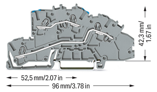 Installationsklemme 32A Serie 2003 2pot 0,25-4qmm gr APL_erf. Federzugans