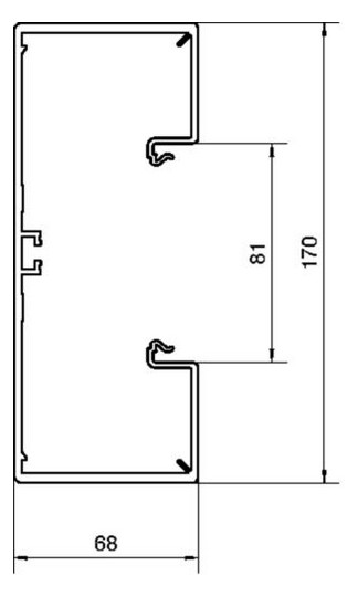 Geräteeinbaukanal Kst 170x68mm ver-ws RAL9016 GEB-K unbeh 10050qmm 2000mm
