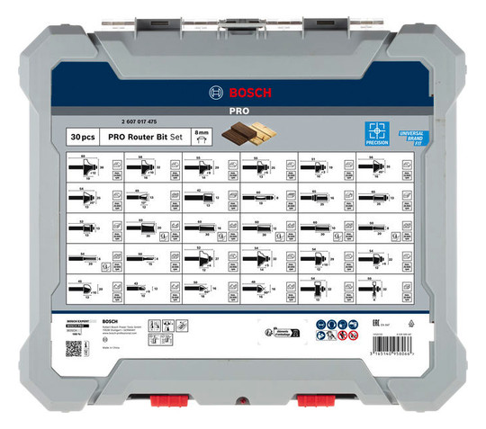 Fräser-Set 30tl 8mm Holz