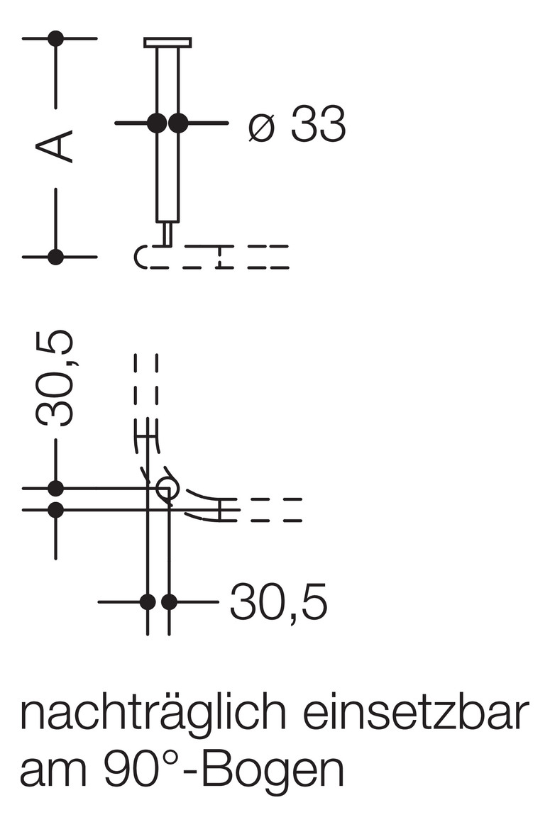 HEWI Deckenabhängung 801 301-1500 mm, senfgelb