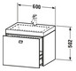 Duravit Waschtischunterschrankset Brioso 60 x 48 cm, Basalt matt, ohne Hahnloch